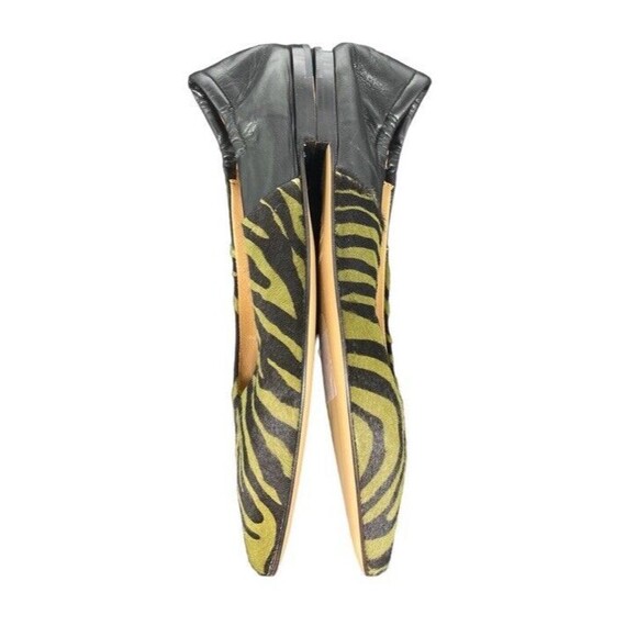 POMME D’OR Flats Designer Leather Fur Animal Print Pointy Fun City Chic IT38 US8 - Picture 5 of 9